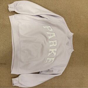 PARKE Embroidered Pullover Sweatshirt - Light Lavender